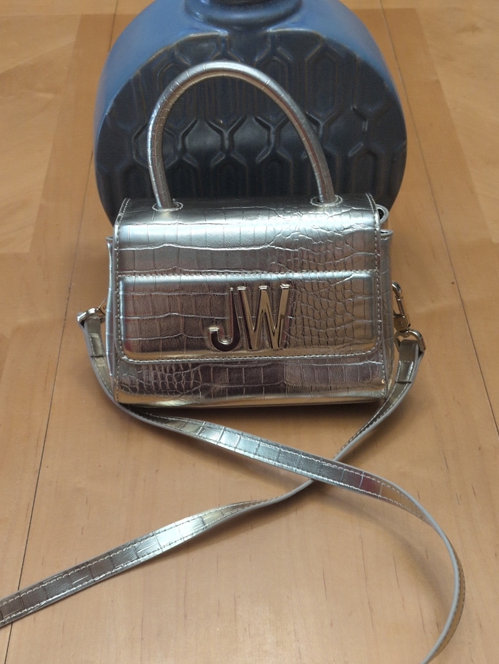 Jason Wu Metallic Gold Croc-Embossed Mini Top-Handle Bag